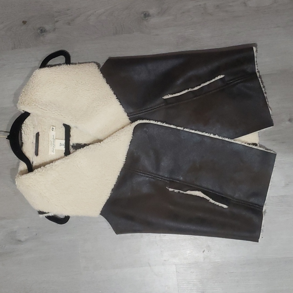 H&M faux fur/faux leather vest